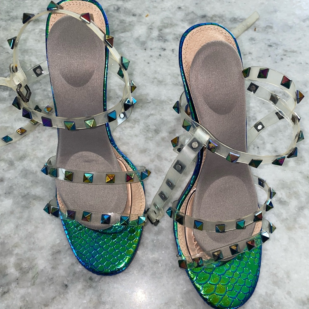 Cape Robbin Iridescent Studded Heels
